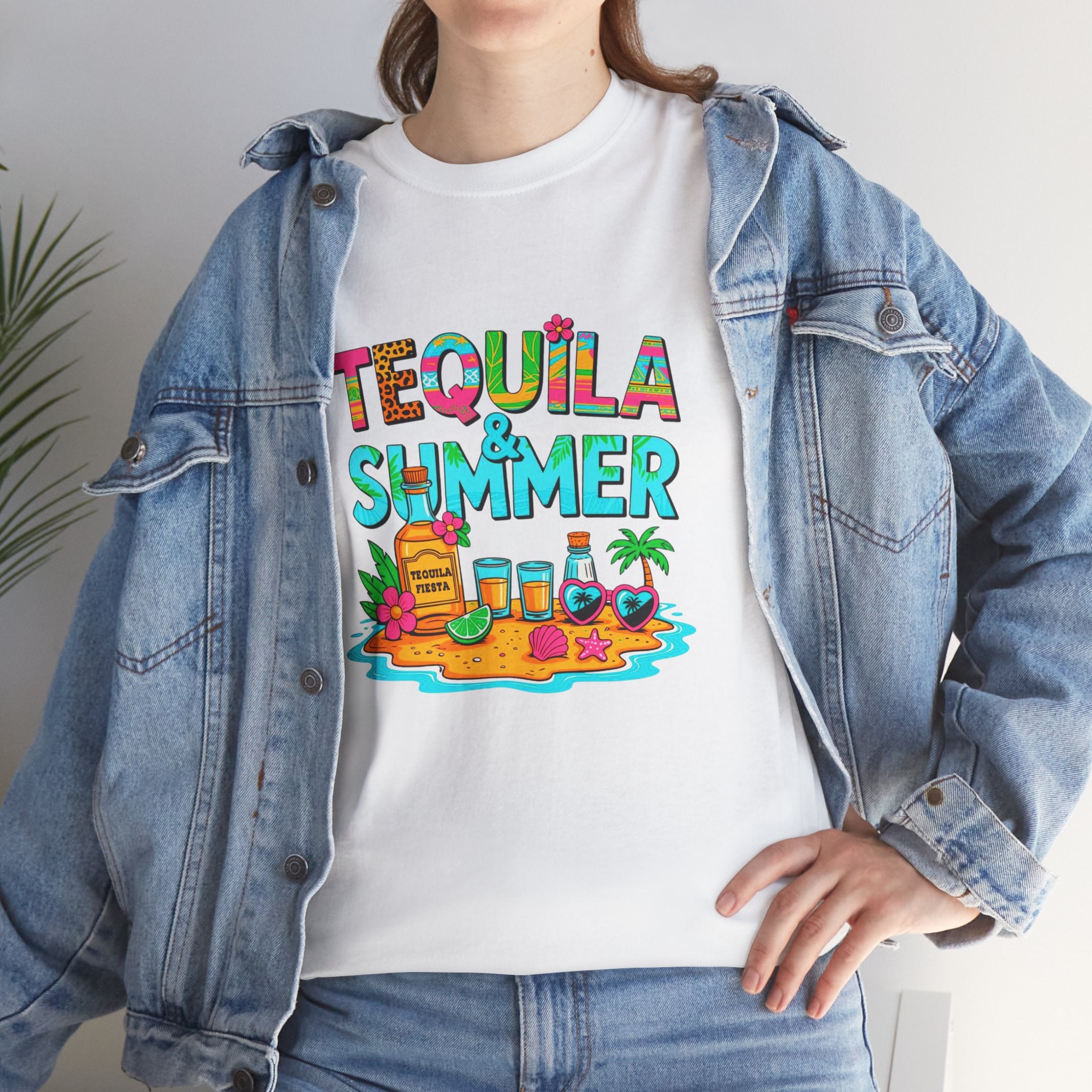 Tequila Summer Tee – Tropical Beach Cocktail Graphic T-Shirt