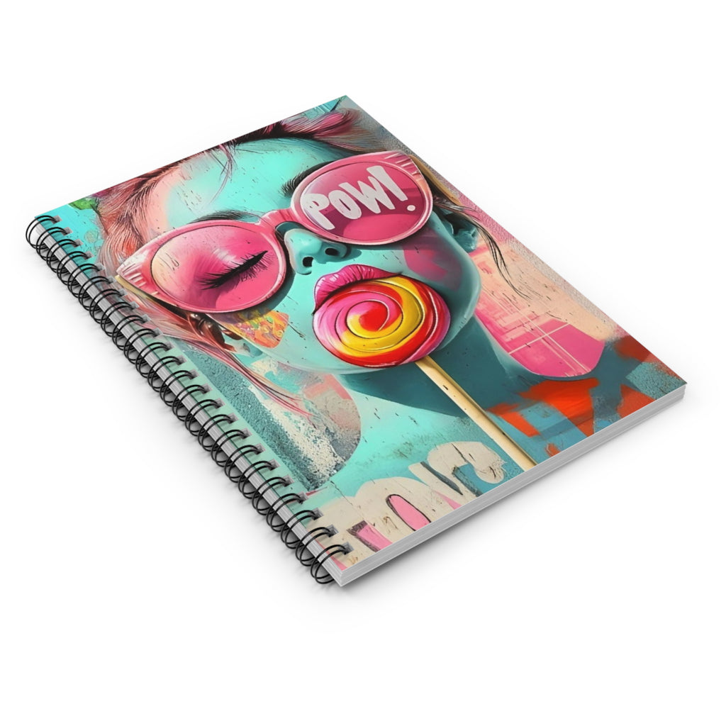 Pop Art Lollipop Notebook — 'POW!' Spiral Ruled Journal