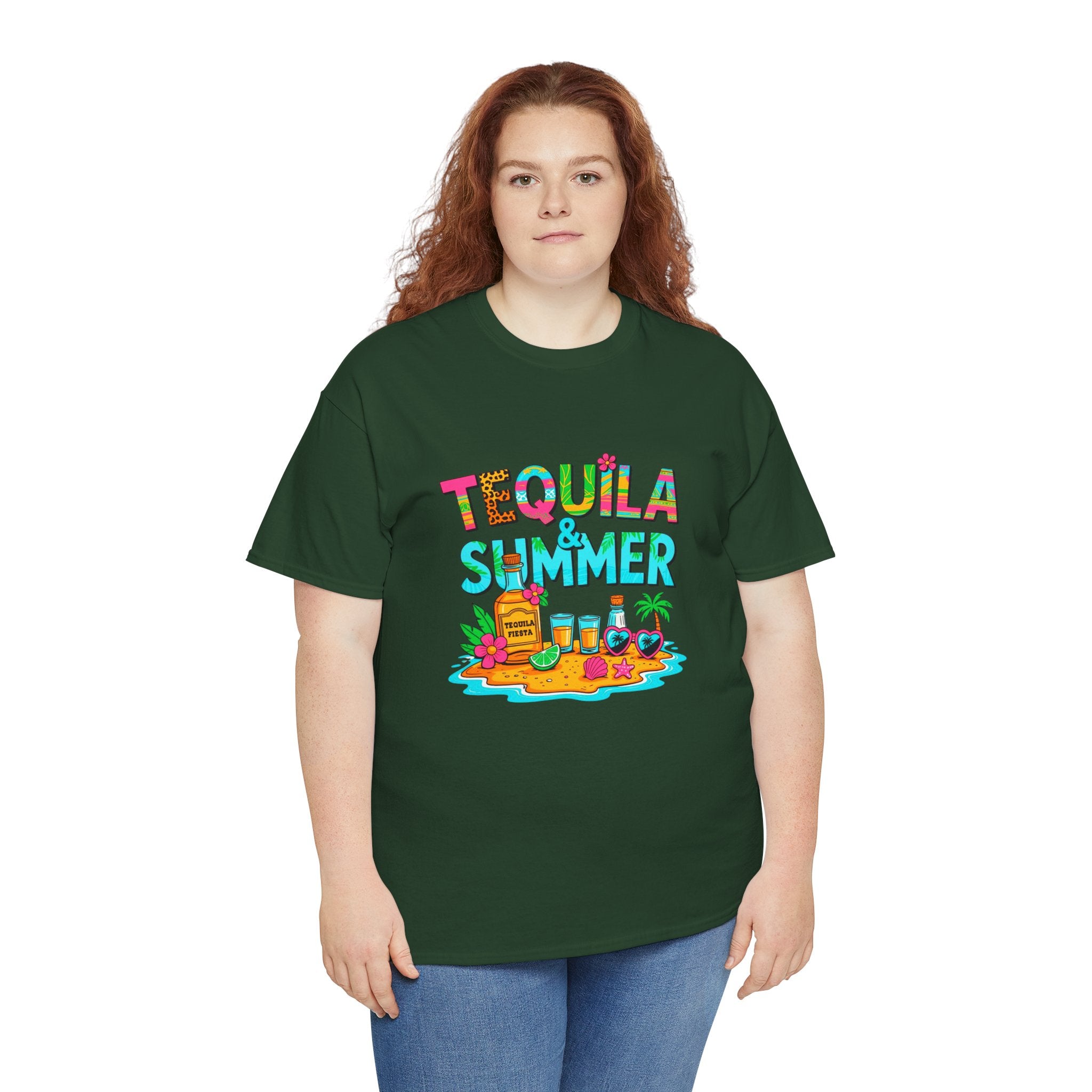 Tequila Summer Tee – Tropical Beach Cocktail Graphic T-Shirt