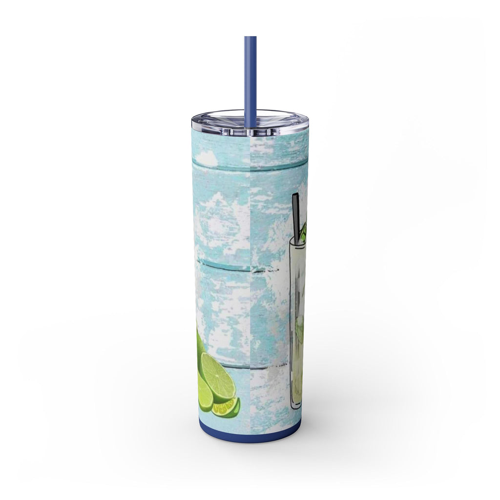 20oz Skinny Tumbler with Straw — Summer Water Tumbler