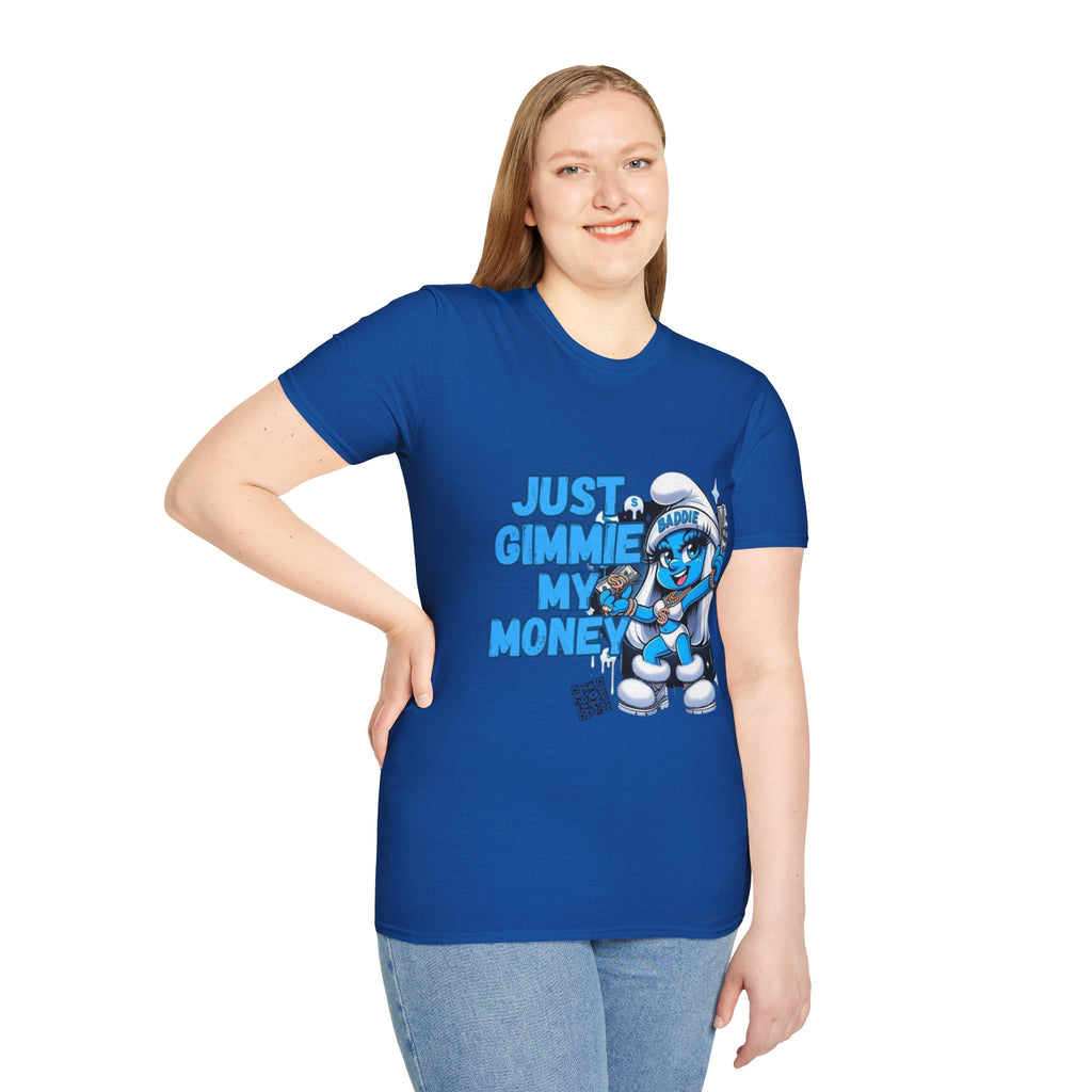 Just Gimmie My Money T-Shirt — Cute Blue Character Graphic Tee
