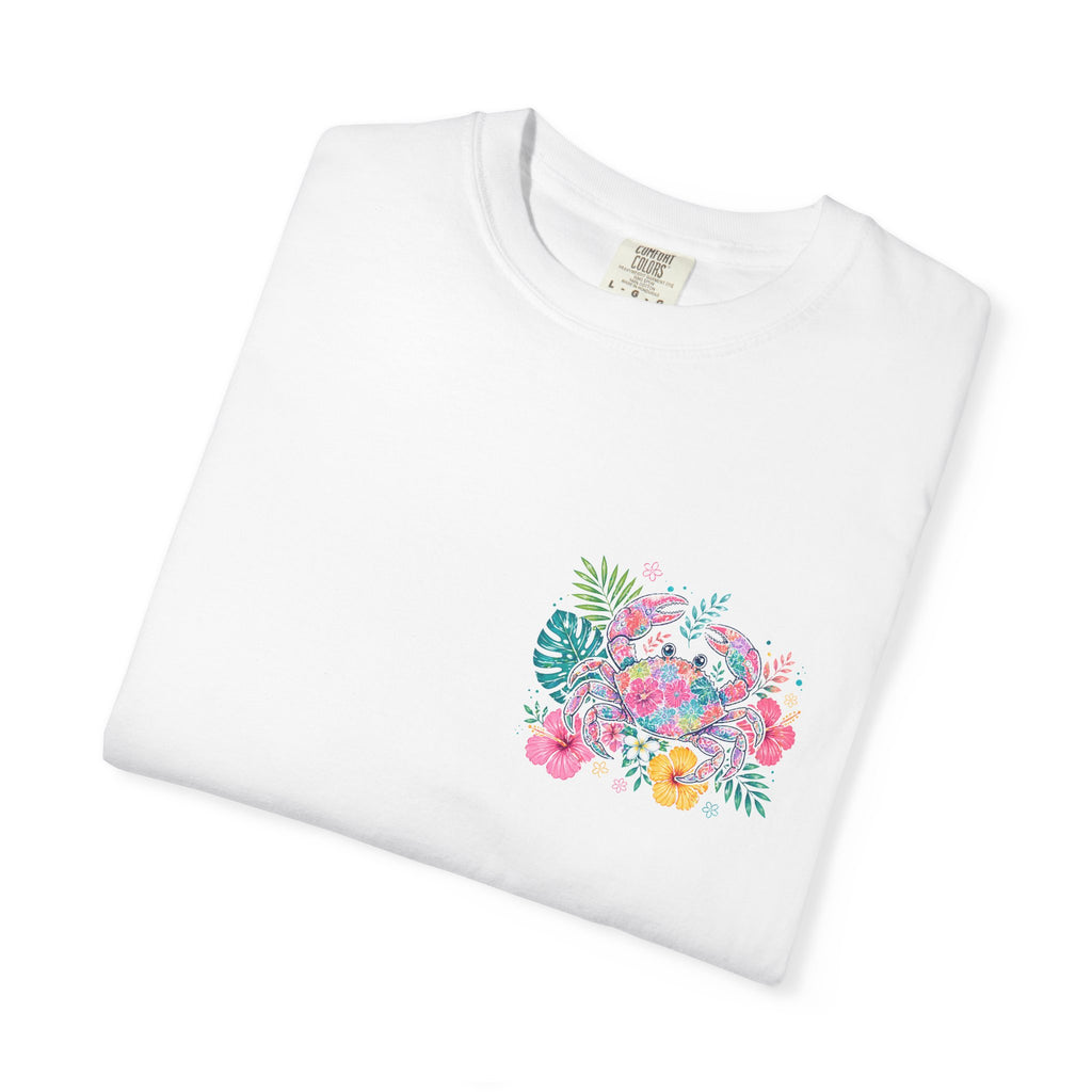 T-Shirt — "Sun Sand" Tropical Palm Floral Graphic Tee