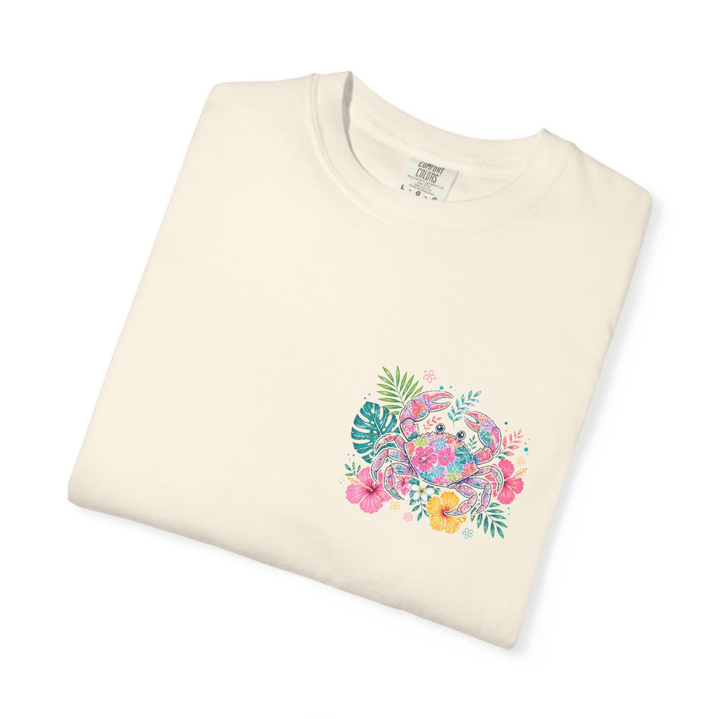 T-Shirt — "Sun Sand" Tropical Palm Floral Graphic Tee