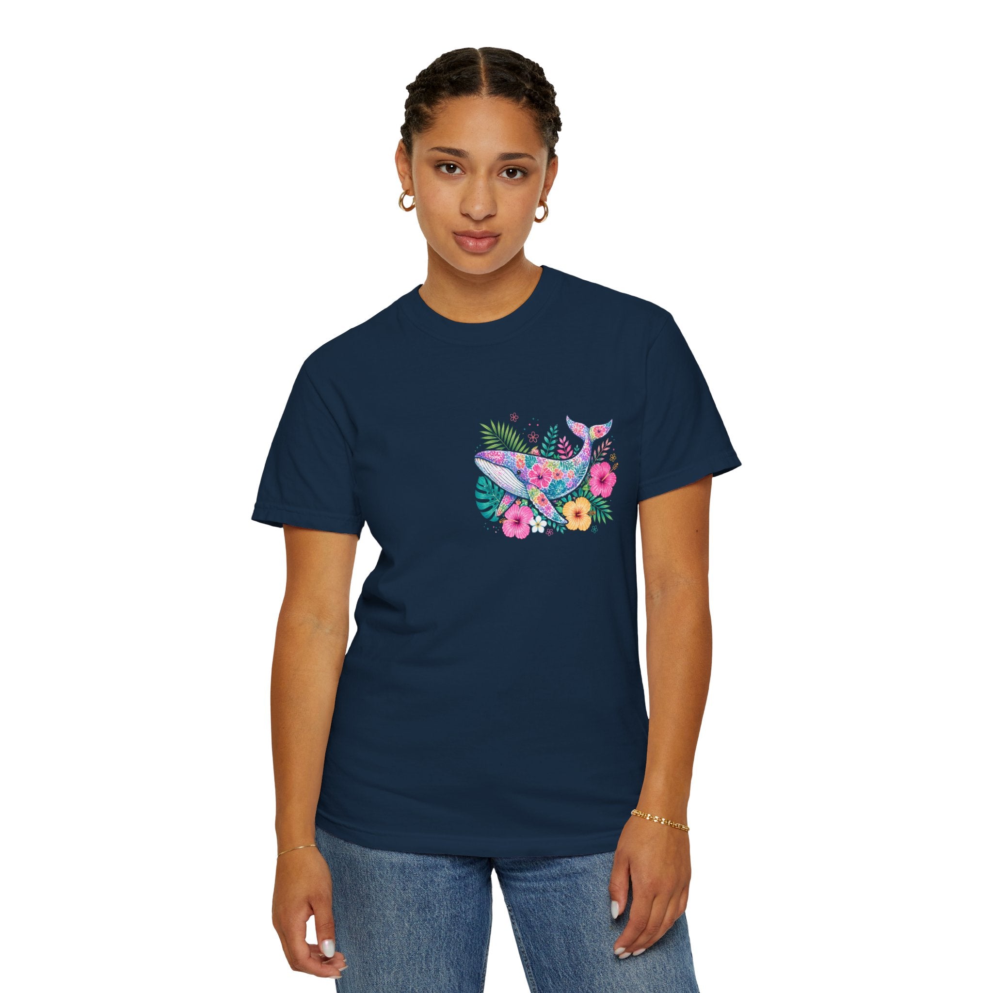 Miami Beach Club T‑Shirt — Retro Flamingo Tropical Floral Graphic Tee