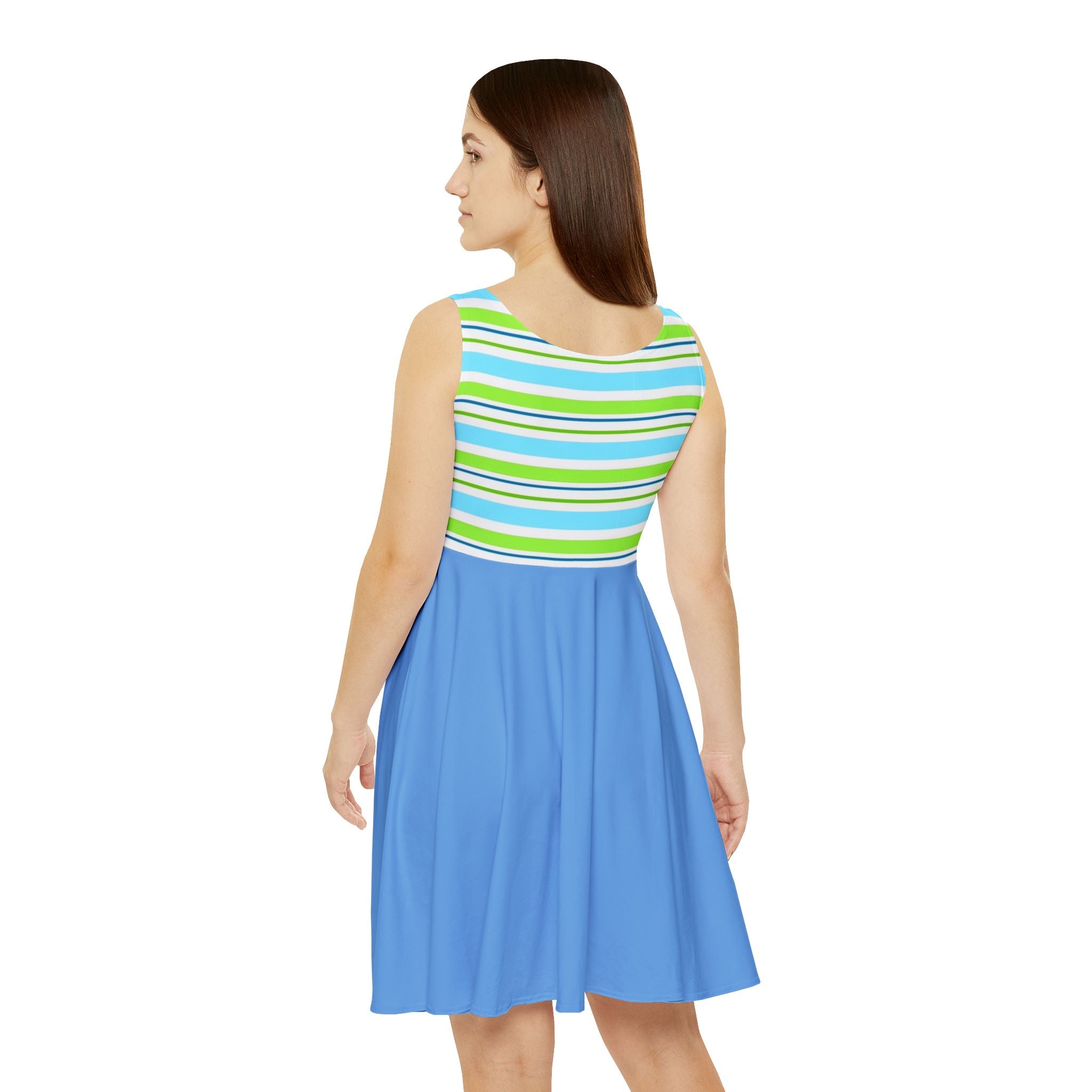 Striped Blue Skater Dress — Casual Summer Tank Dress