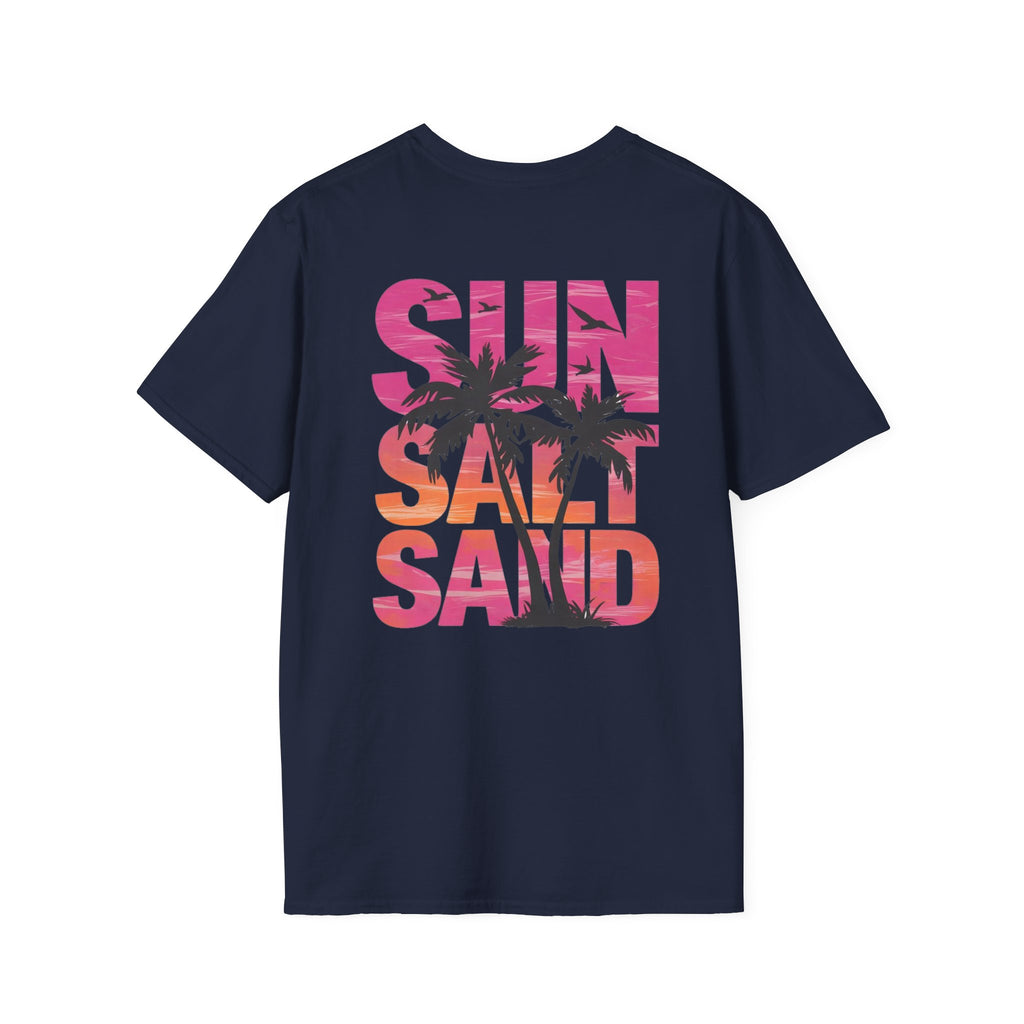 Salty Soul Beach T-Shirt — Sun, Palm Trees & Waves Graphic Tee