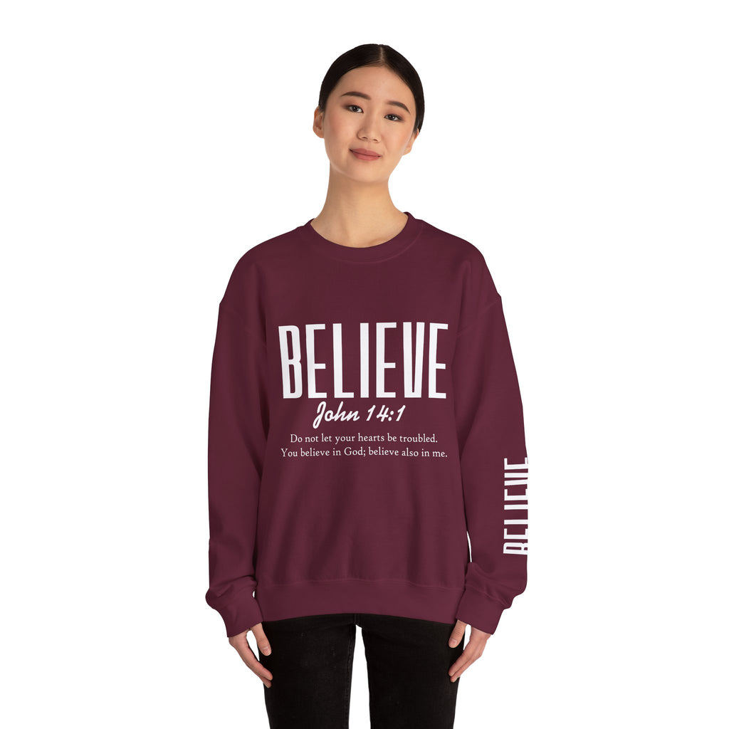 Wolf Pack “Believe John 14:1” Crewneck – Faith Streetwear Pullover