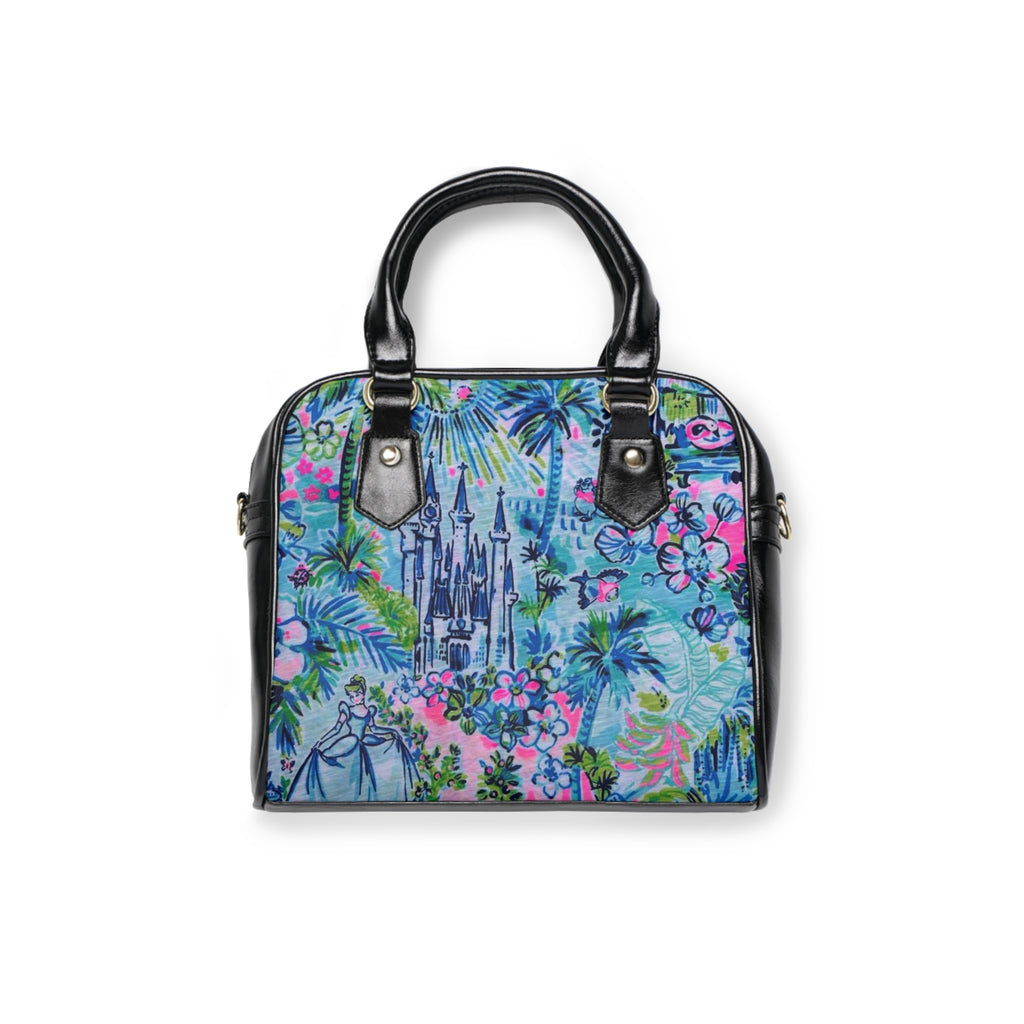 Tropical Castle Shoulder Handbag — Floral Palm Resort Print
