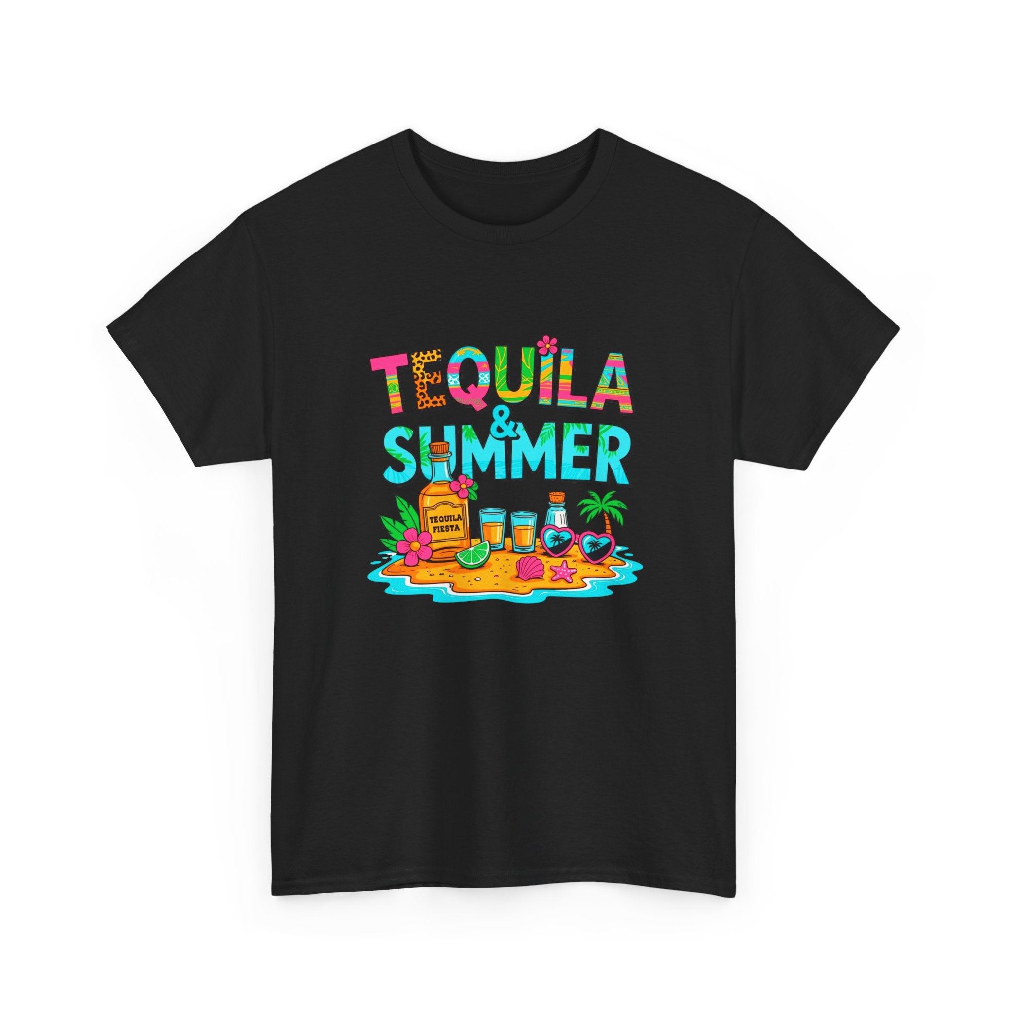 Tequila Summer Tee – Tropical Beach Cocktail Graphic T-Shirt