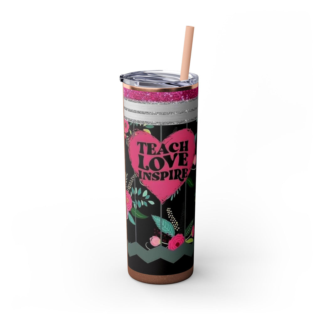 Teacher Skinny Tumbler with Straw — 20oz