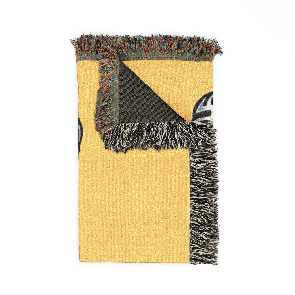 The Lyrical Lounge Woven Blanket — Retro Microphone Music Throw