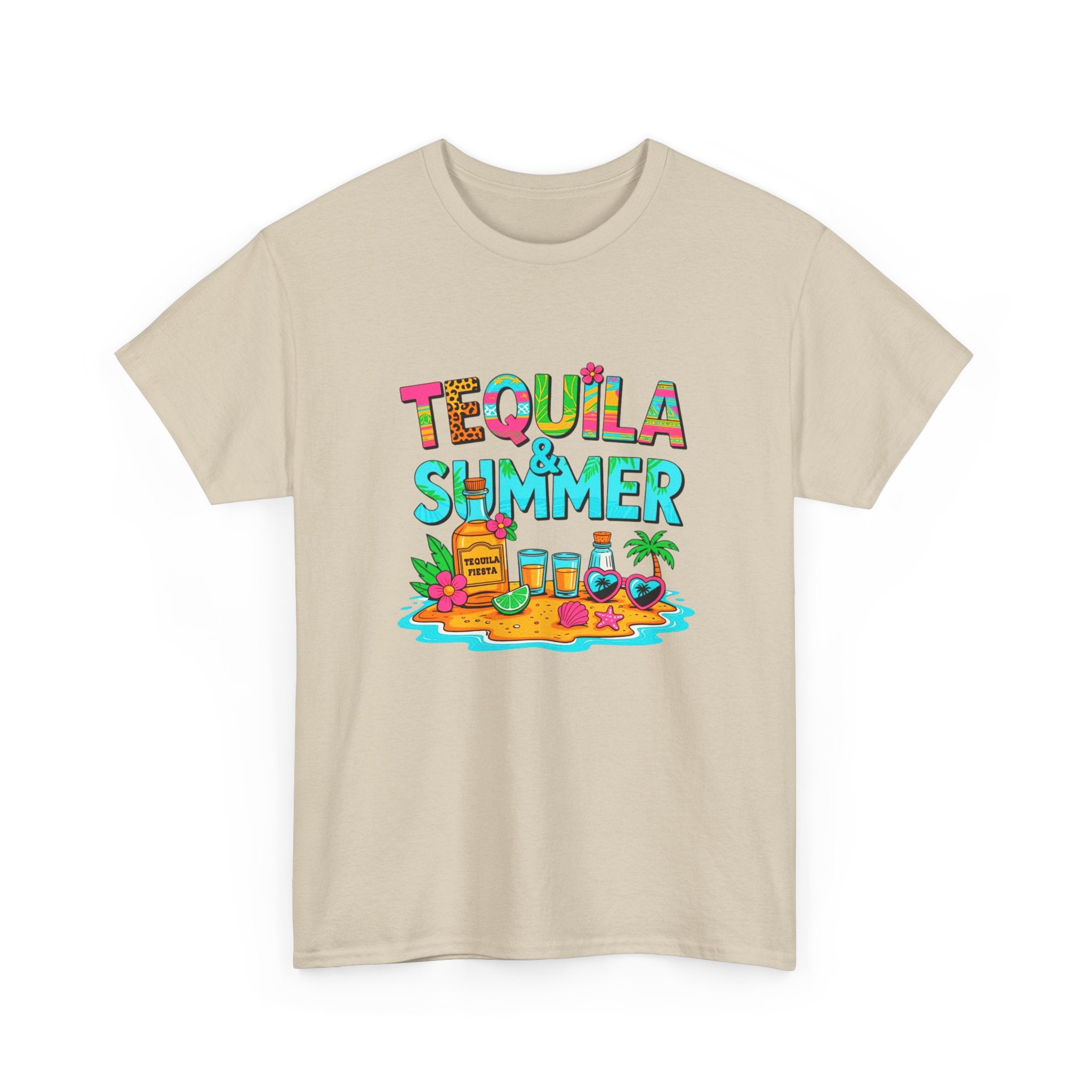 Tequila Summer Tee – Tropical Beach Cocktail Graphic T-Shirt