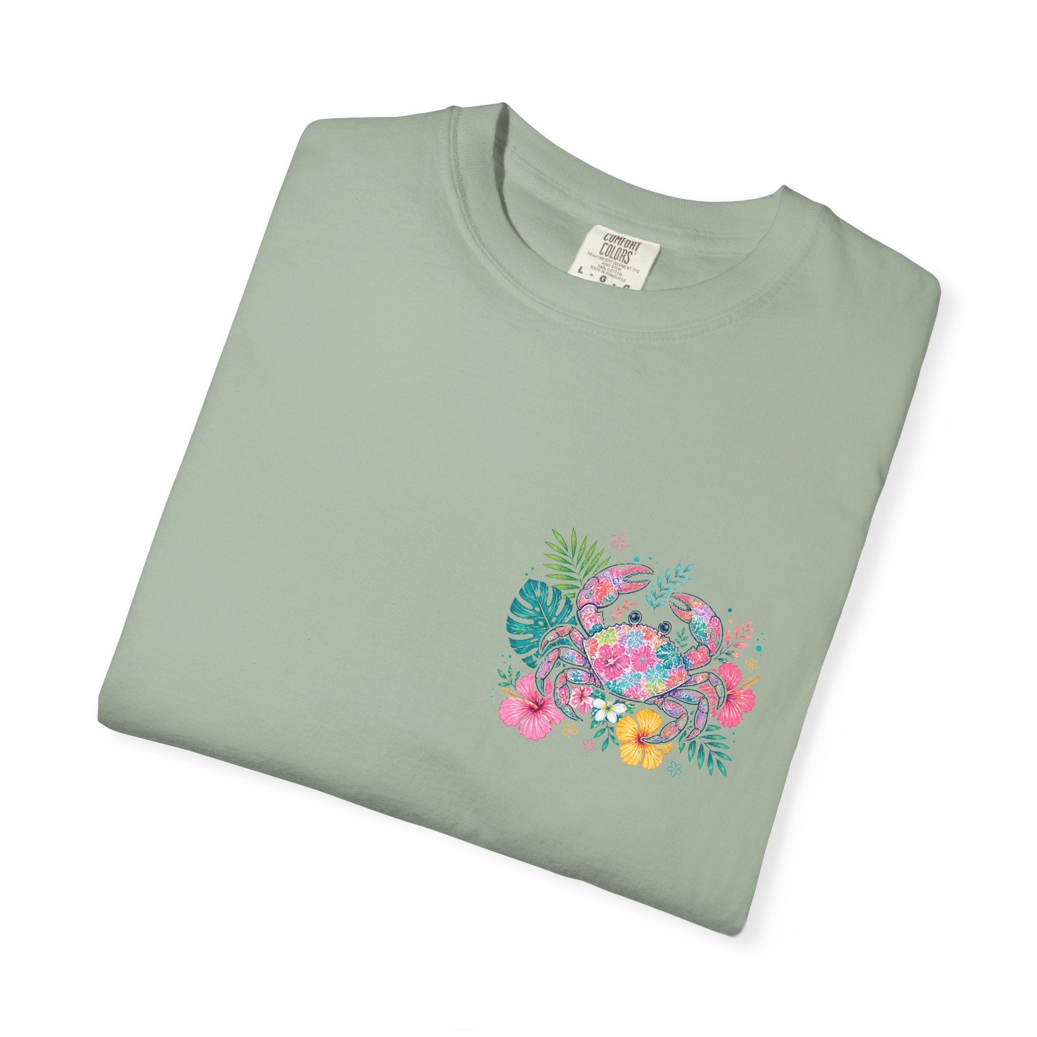 T-Shirt — "Sun Sand" Tropical Palm Floral Graphic Tee