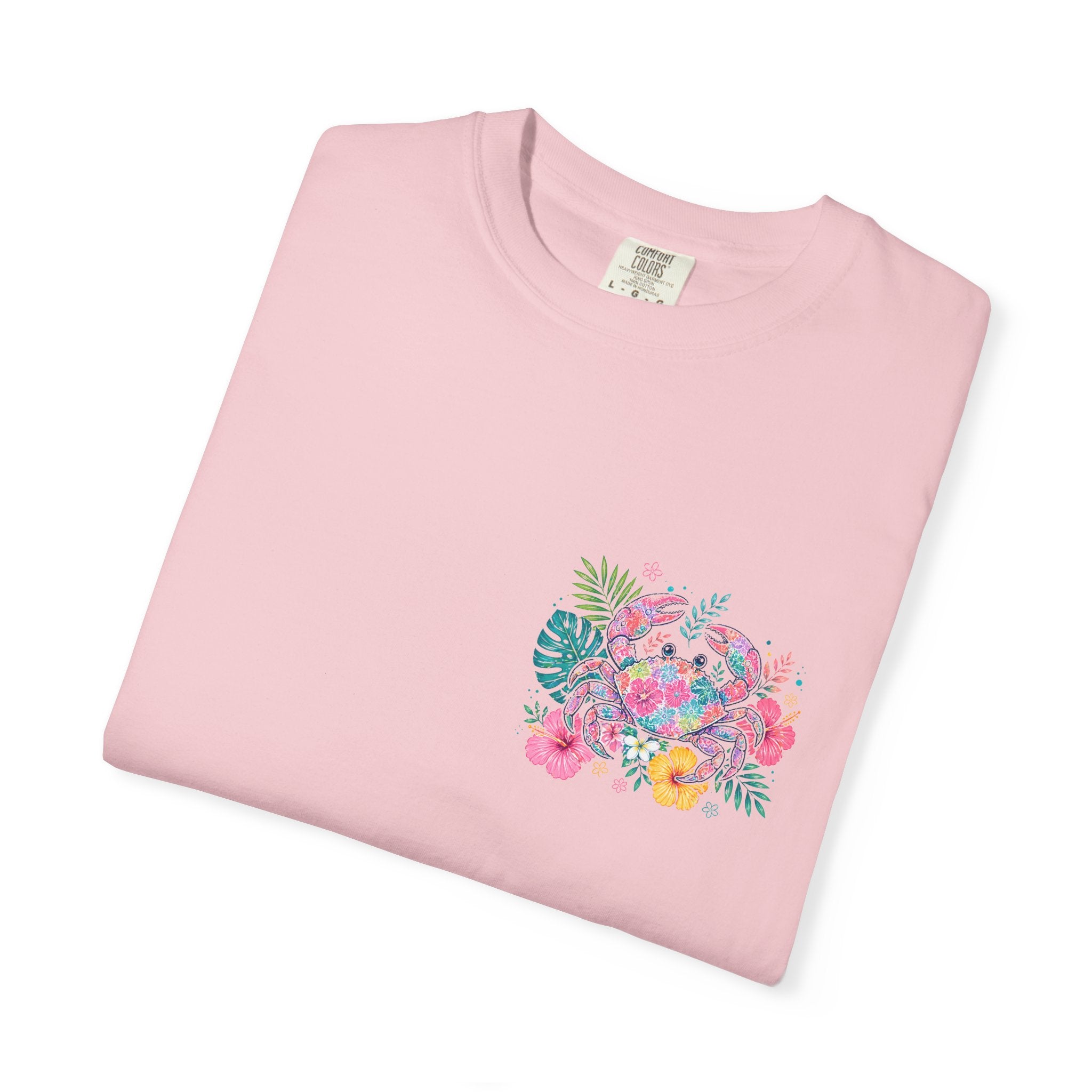T-Shirt — "Sun Sand" Tropical Palm Floral Graphic Tee