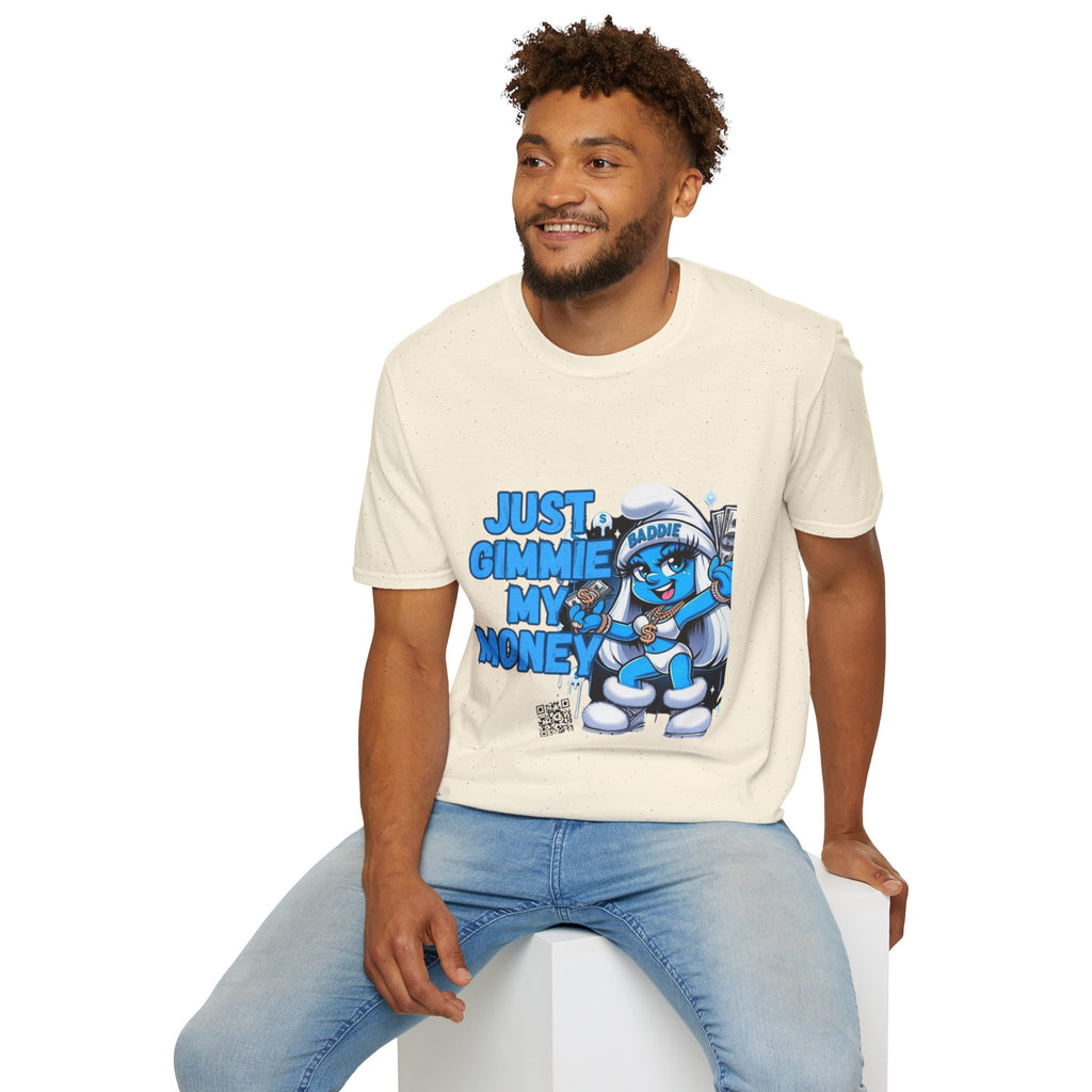 Just Gimmie My Money T-Shirt — Cute Blue Character Graphic Tee