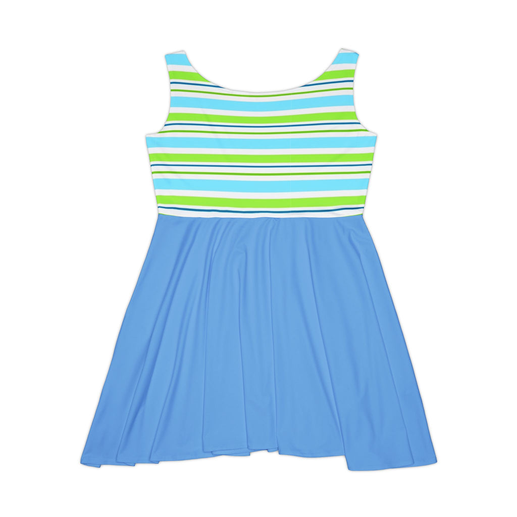 Striped Blue Skater Dress — Casual Summer Tank Dress