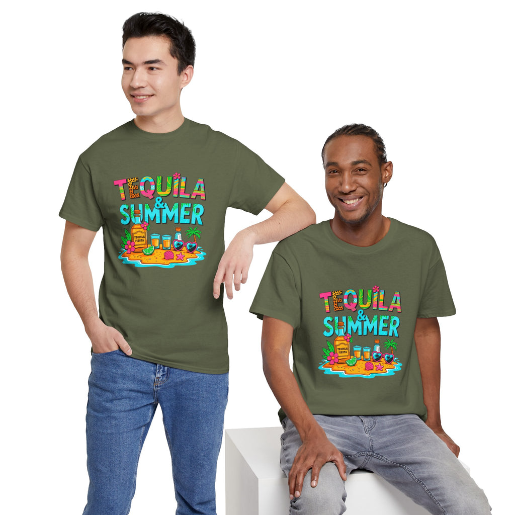 Tequila Summer Tee – Tropical Beach Cocktail Graphic T-Shirt