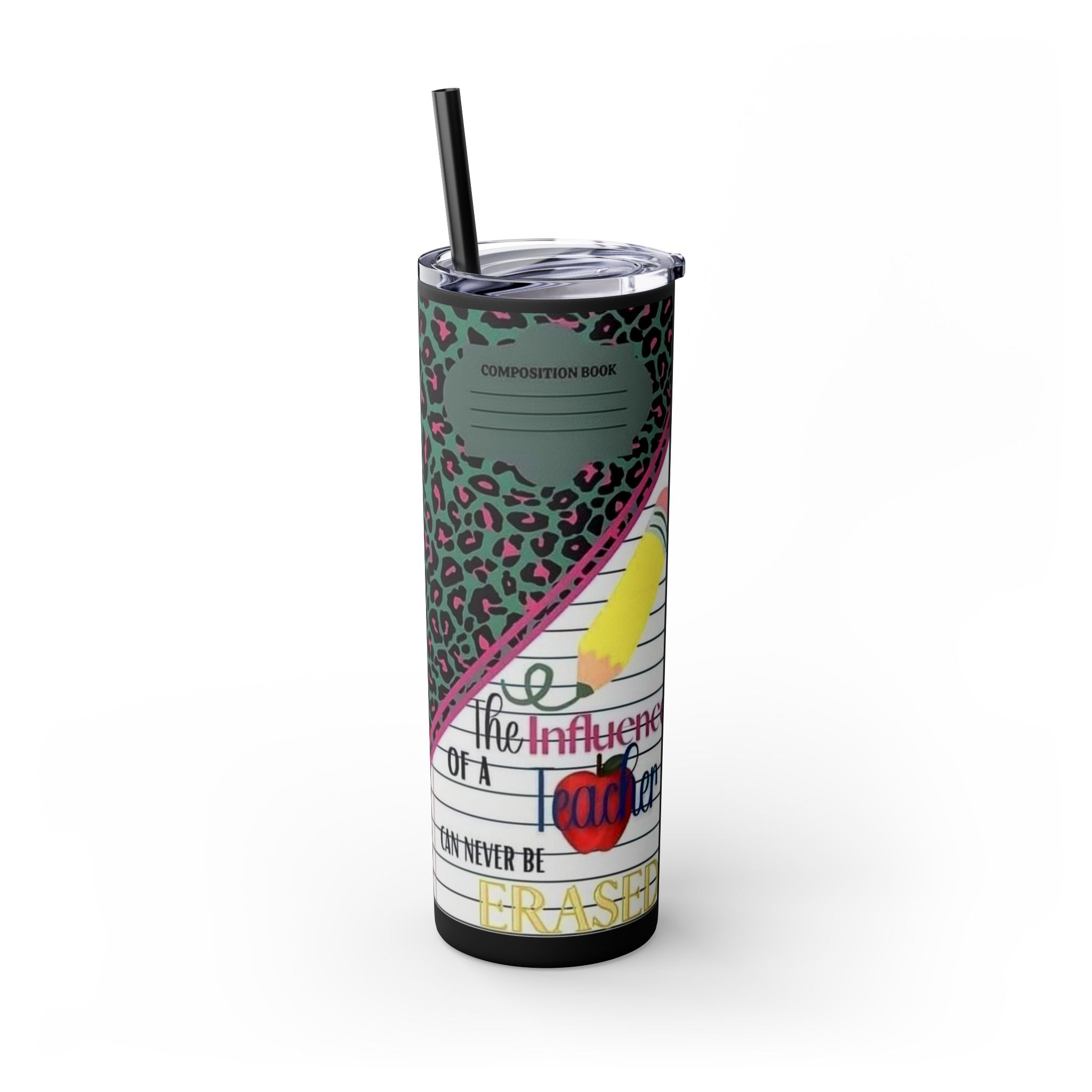 Teacher Skinny Tumbler with Straw — 20oz
