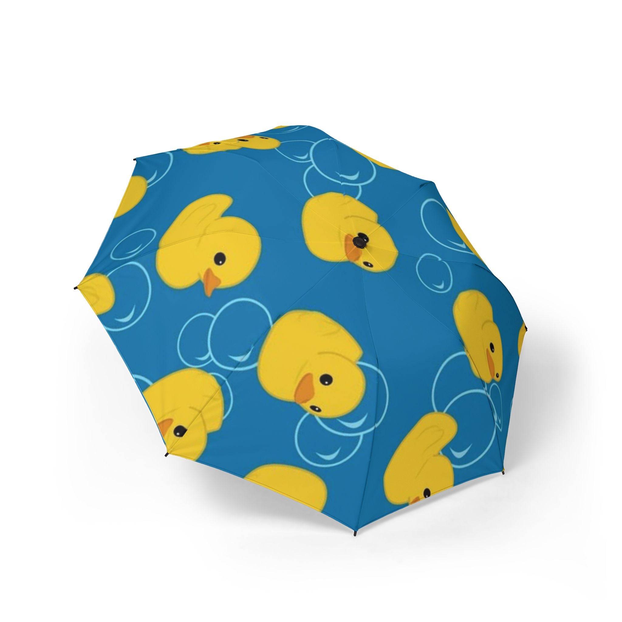 Rubber Duck Blue Foldable Umbrella — Semi‑Automatic Compact Travel Umbrella