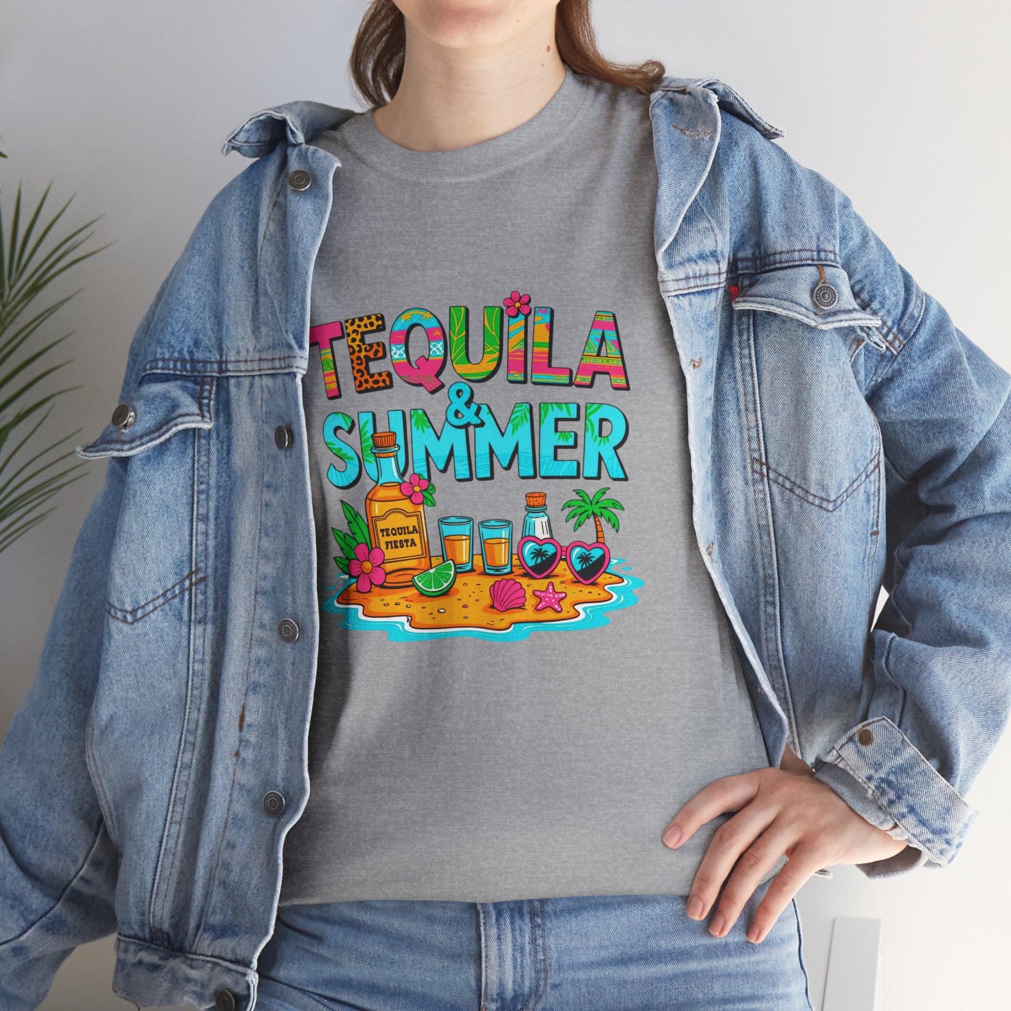 Tequila Summer Tee – Tropical Beach Cocktail Graphic T-Shirt