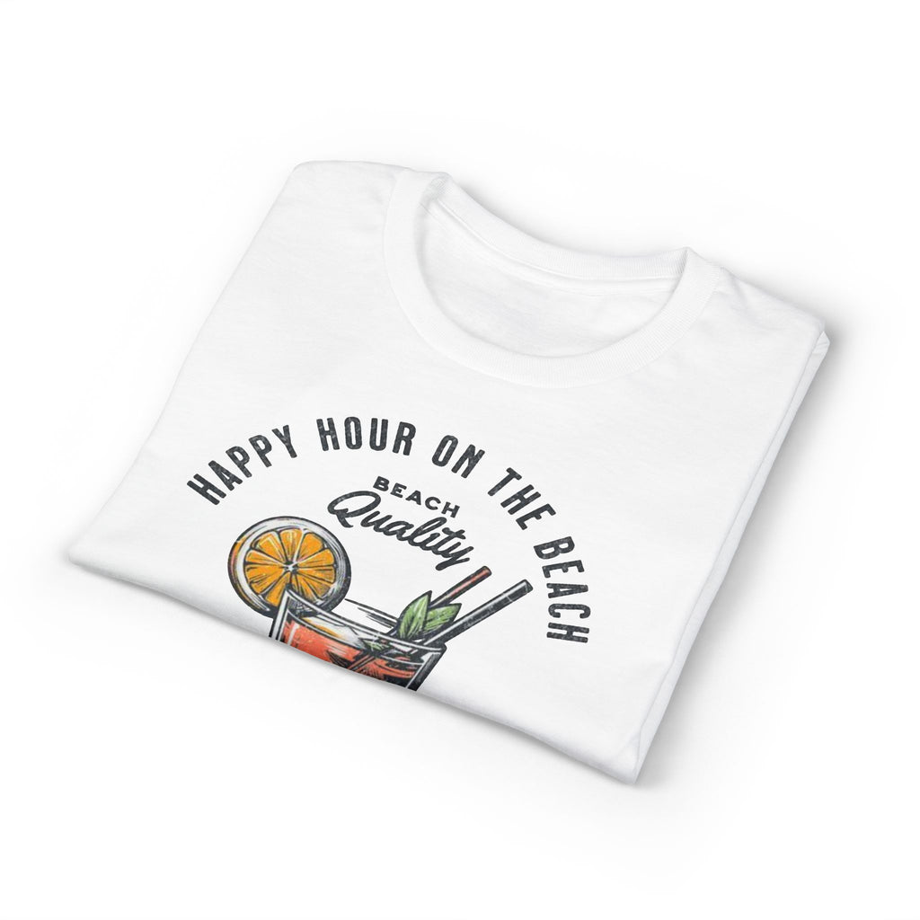 Cocktails & Drinks Beach T-Shirt — “Happy Hour on the Beach” Tropical Cocktail Tee
