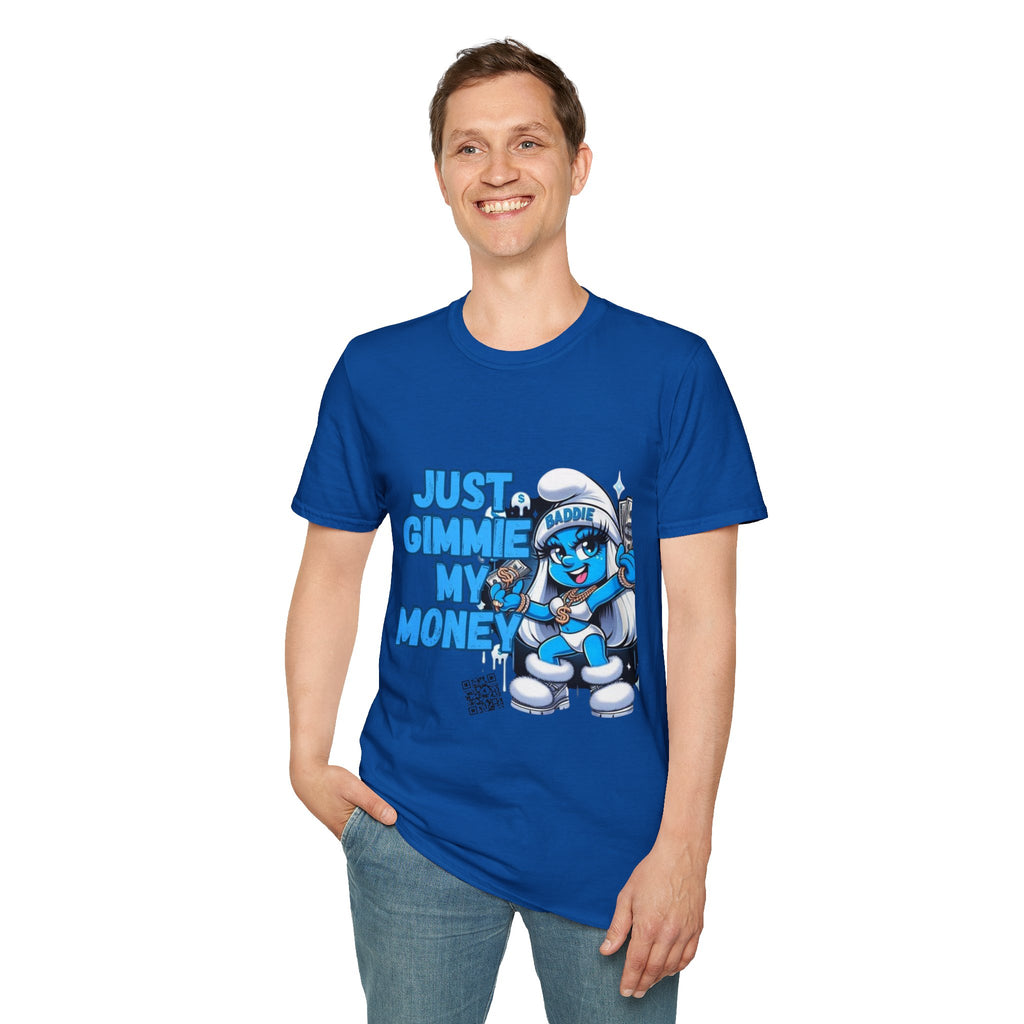 Just Gimmie My Money T-Shirt — Cute Blue Character Graphic Tee