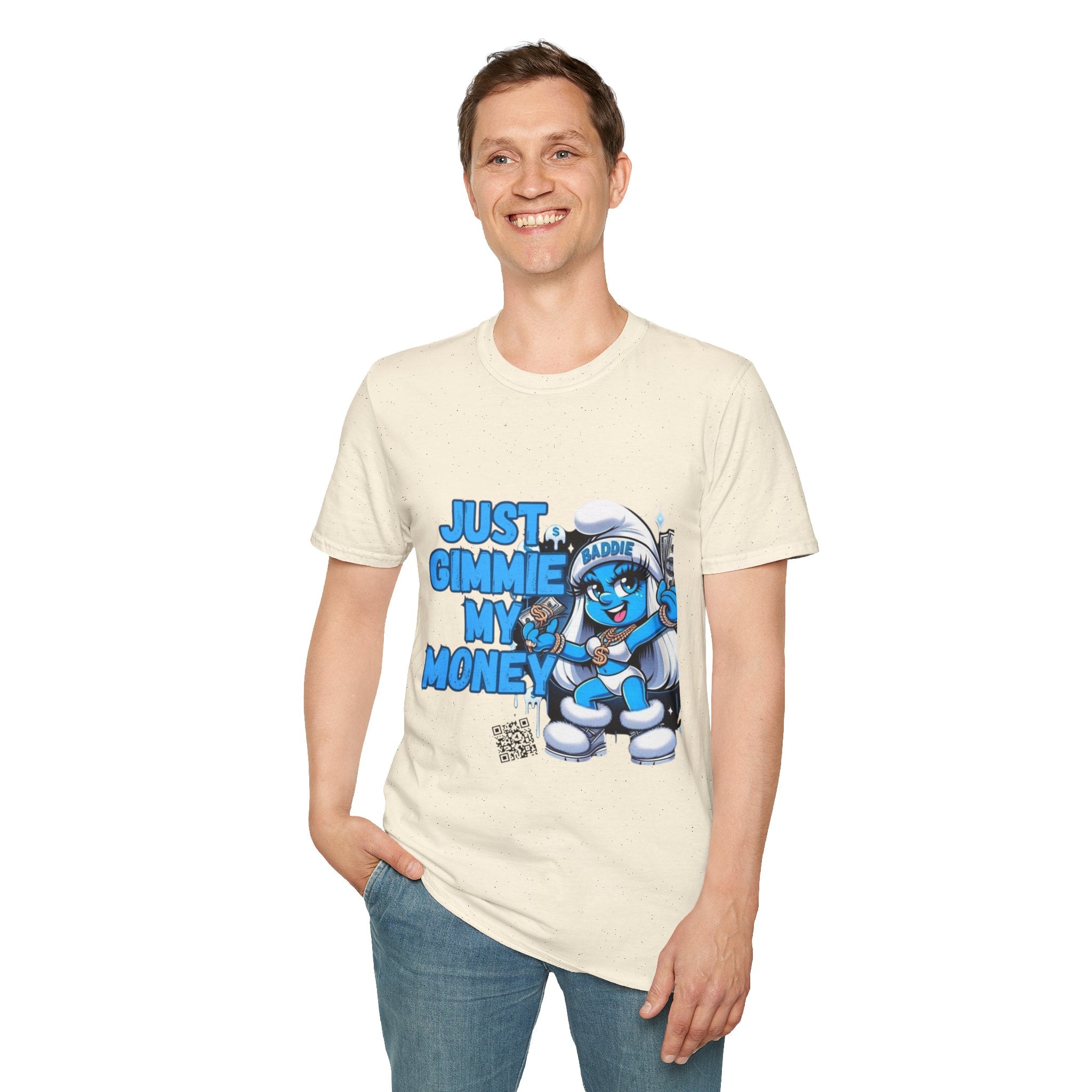Just Gimmie My Money T-Shirt — Cute Blue Character Graphic Tee