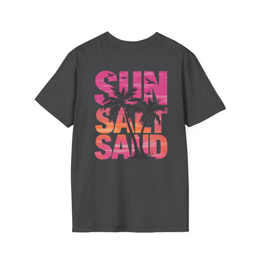 Salty Soul Beach T-Shirt — Sun, Palm Trees & Waves Graphic Tee