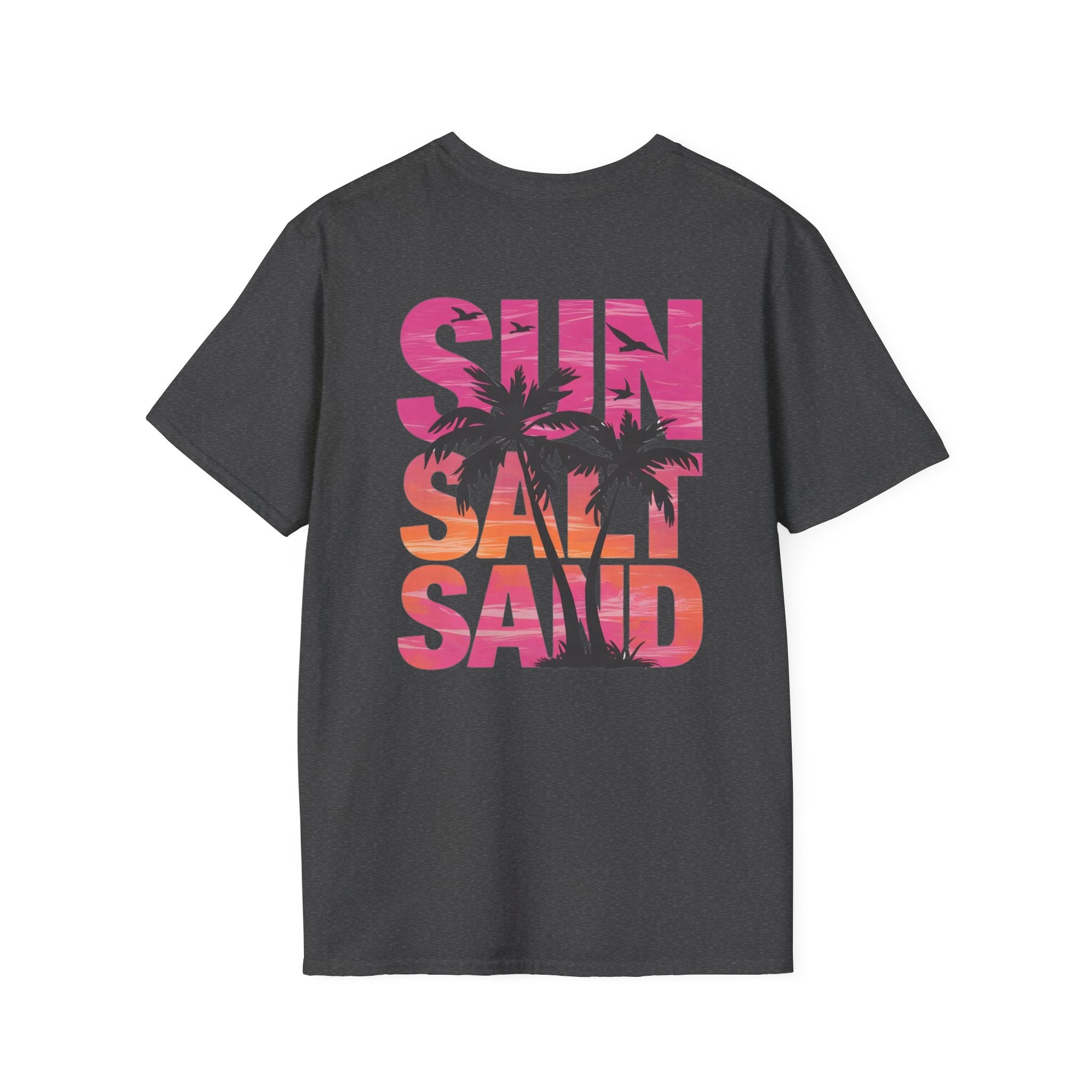 Salty Soul Beach T-Shirt — Sun, Palm Trees & Waves Graphic Tee