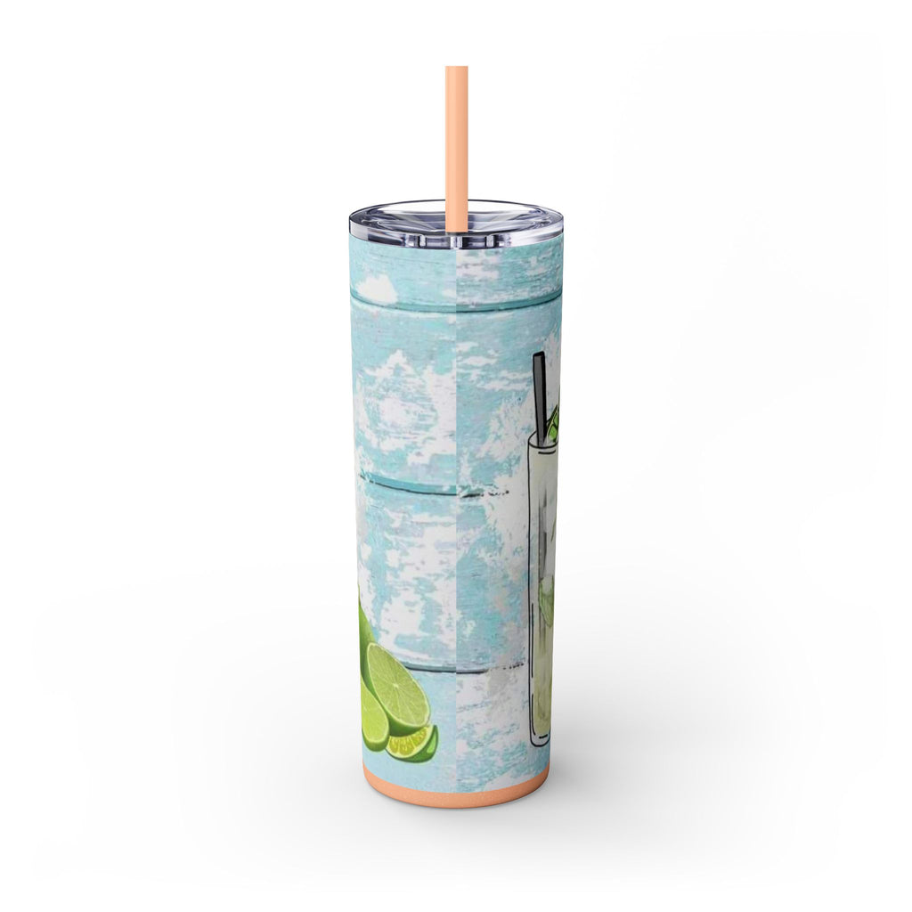 20oz Skinny Tumbler with Straw — Summer Water Tumbler