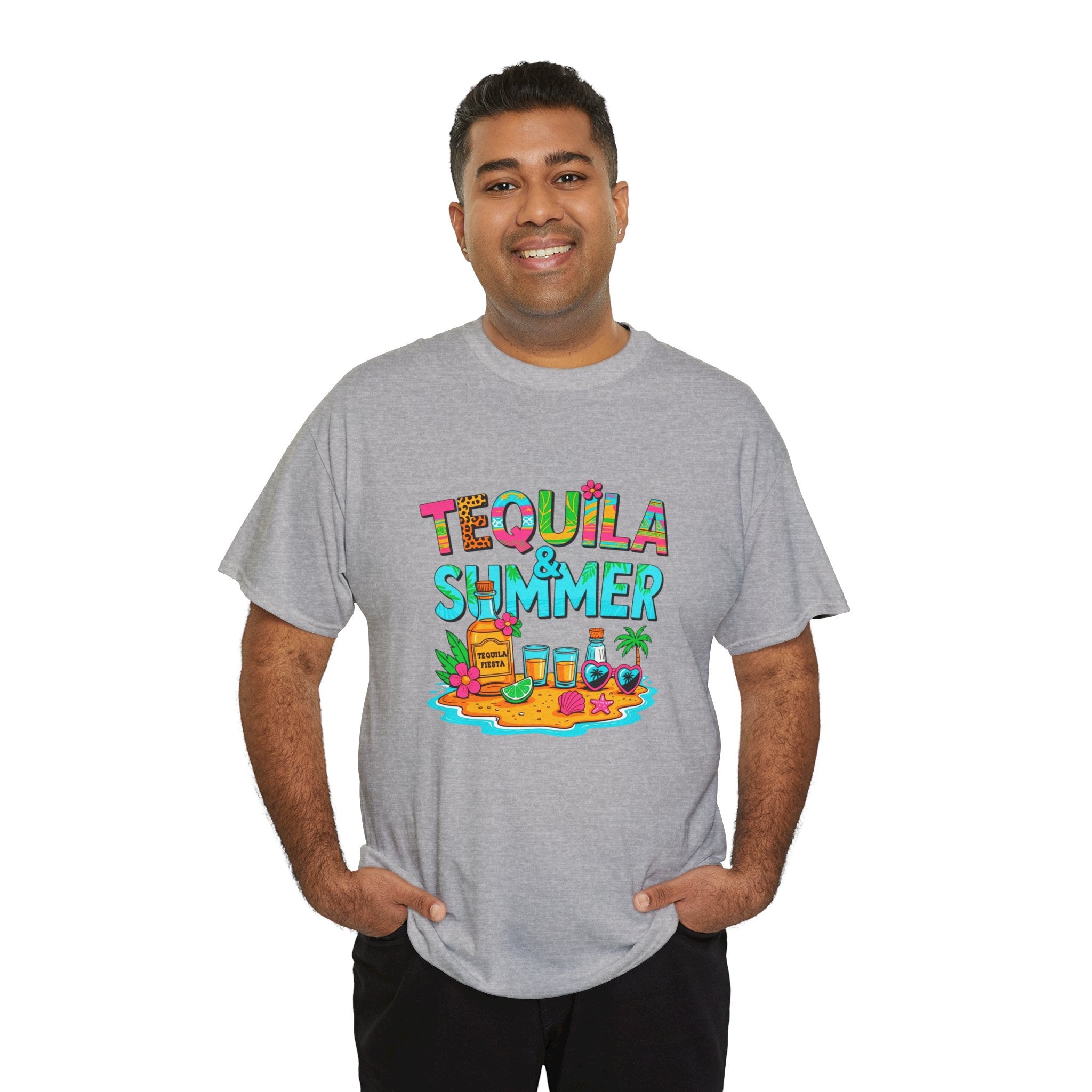 Tequila Summer Tee – Tropical Beach Cocktail Graphic T-Shirt