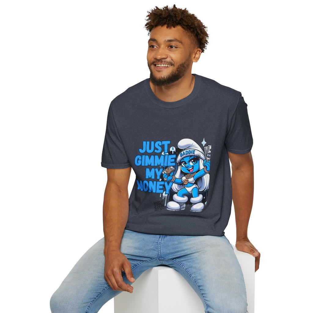 Just Gimmie My Money T-Shirt — Cute Blue Character Graphic Tee